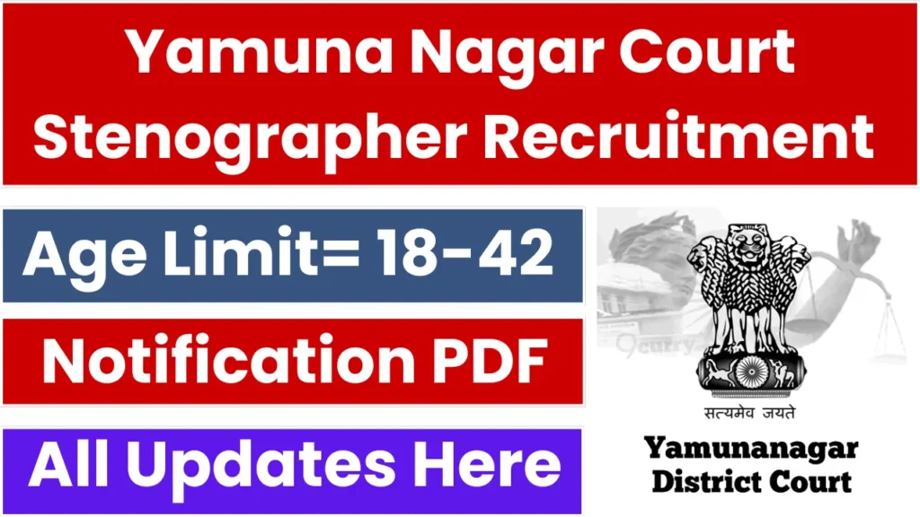 Yamuna Nagar Court Stenographer Vacancy 2025