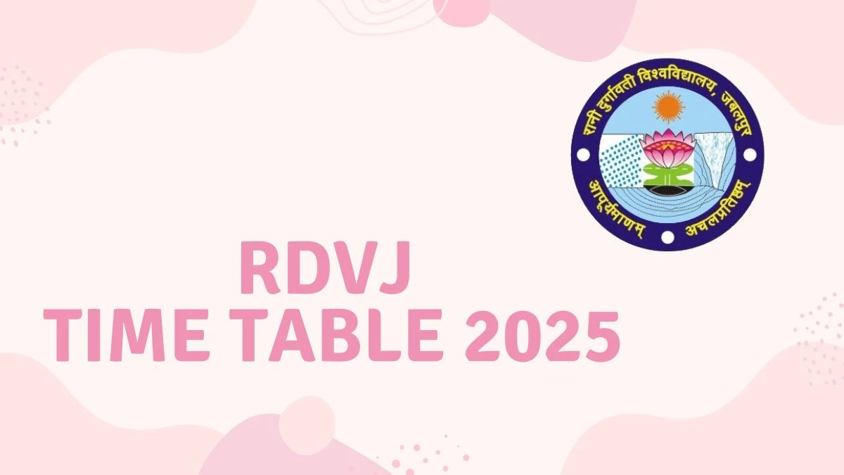 RDVJ Time Table 2025 Announced @ rdunijbpin.org Details Here