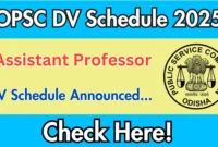 OPSC Assistant Professor DV Schedule 2025: Check Document Verification Date @ opsc.gov.in